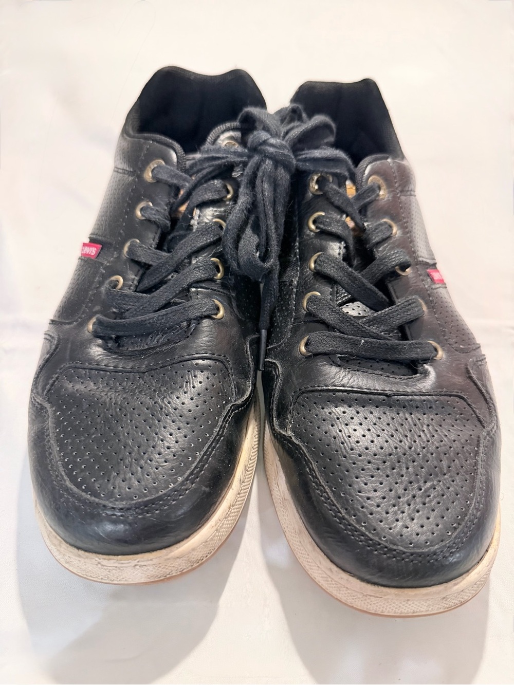 Levi's Black Low-Top Perforated Leather Sneakers